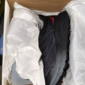 Hoka Black with Pink Accent Trail Running Shoe